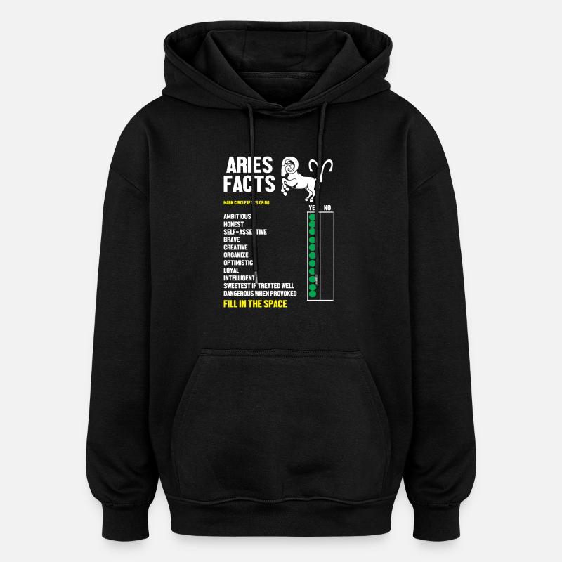 Signe du zodiaque Bélier - Sweat à capuche oversize unisexe - noir
