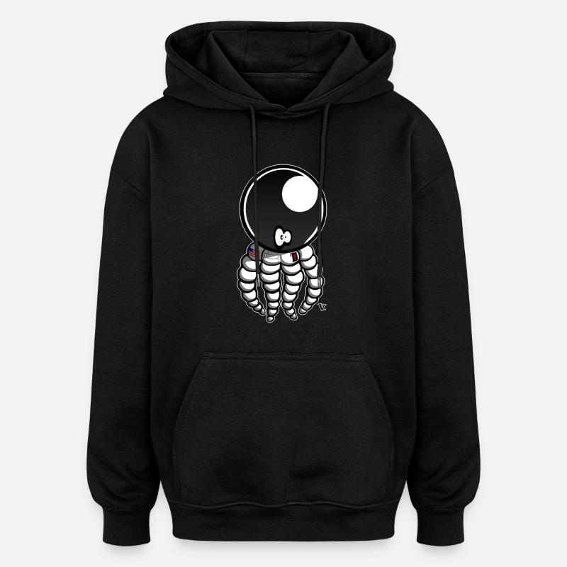 Cosmoctopus - Sweat à capuche oversize unisexe - noir