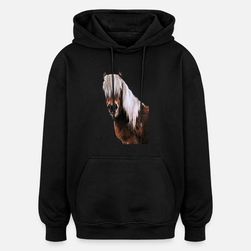Cheval - Sweat à capuche oversize unisexe - noir