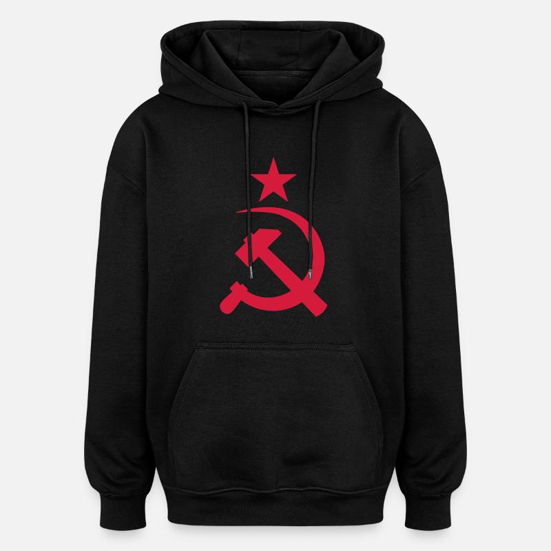 URSS__V002 - Sweat à capuche oversize unisexe - noir