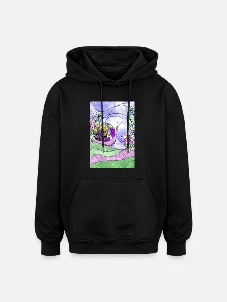 escargot - Sweat à capuche oversize unisexe - noir