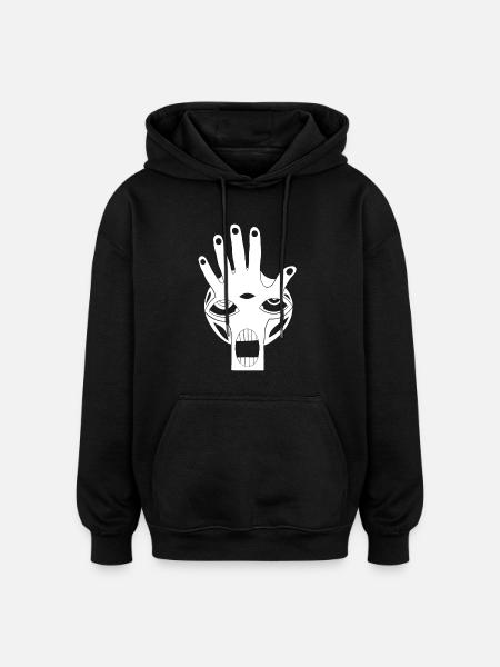 Maske Totem Hand Schädel Toten Kopf Schrei - Oversized Unisex Hoodie - Schwarz