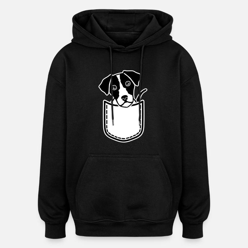 Jack Russell - Sweat à capuche oversize unisexe - noir