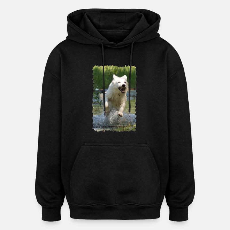 weißer Schäferhund - Oversized Unisex Hoodie - Schwarz