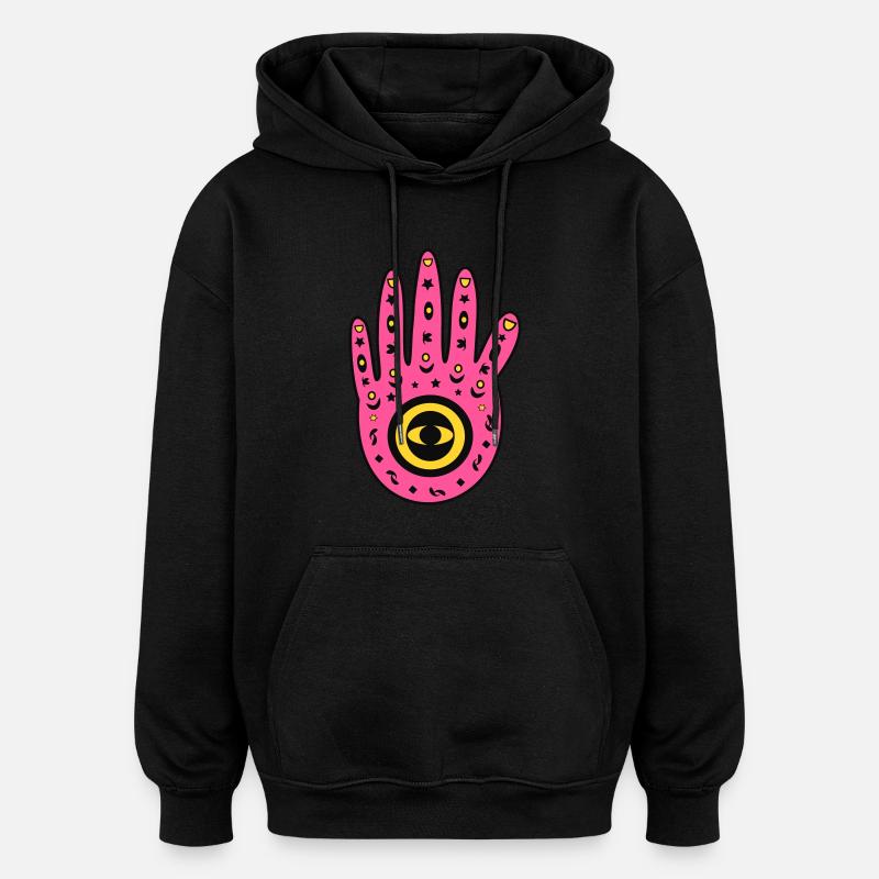 Main de Fatima - Sweat à capuche oversize unisexe - noir