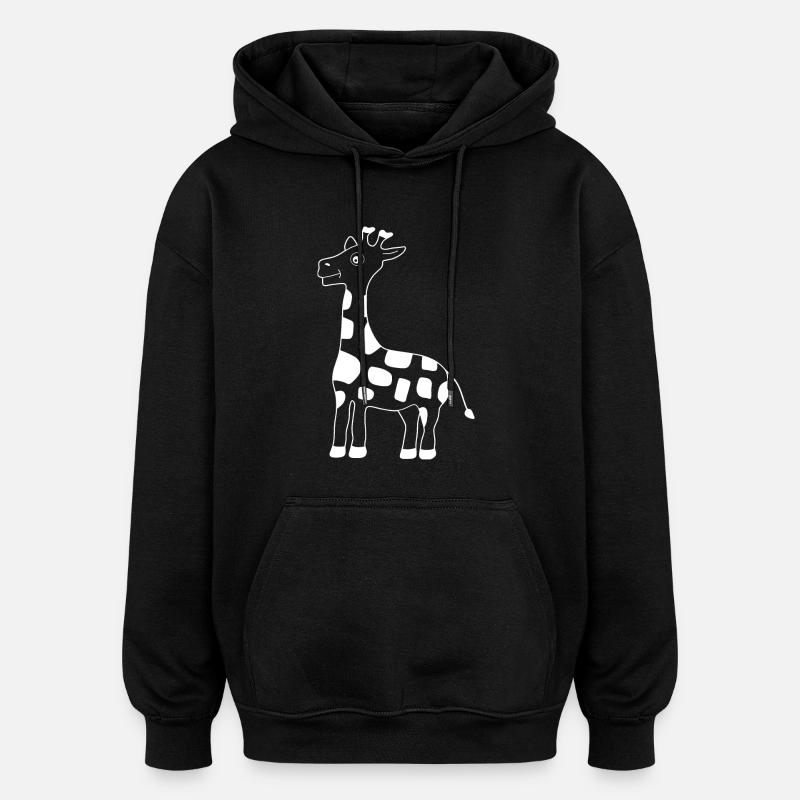 Giraffe white - Oversized Unisex Hoodie - black