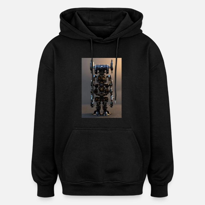 Steampunk Robot - Sweat à capuche oversize unisexe - noir