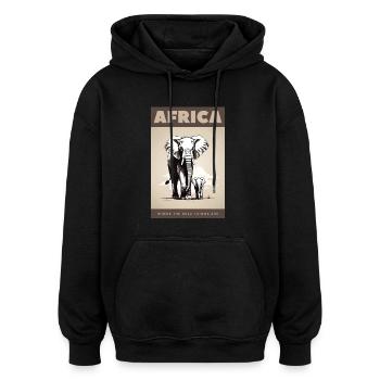 Africa where the wild things are - Oversized Unisex Hoodie - black - Front - Noah (186cm)