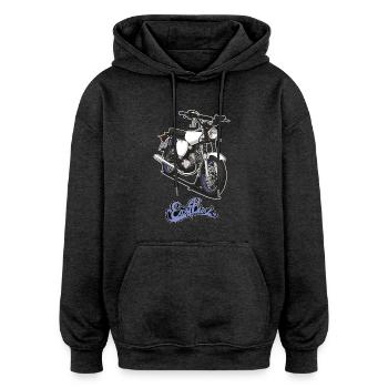 S51 (weiß) // Illustration - Oversized Unisex Hoodie - Anthrazit - Vorne - Noah (186cm)