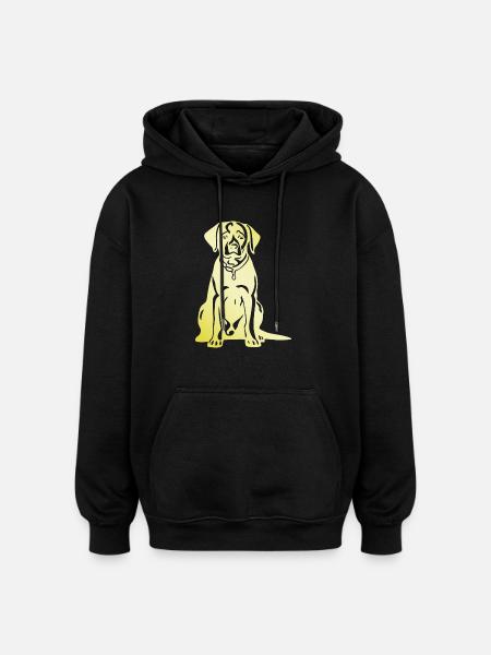 Labrador Dog Silhouette - Oversized Unisex Hoodie - black