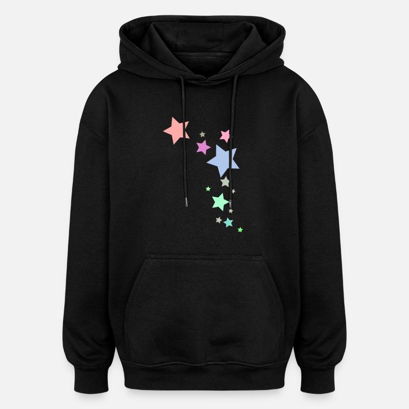 Shining stars - Sweat à capuche oversize unisexe - noir