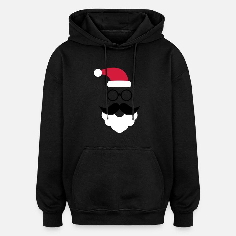 Hipster Santa Claus - Sweat à capuche oversize unisexe - noir
