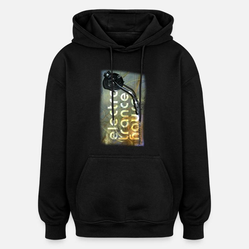 maison electro trance - Sweat à capuche oversize unisexe - noir
