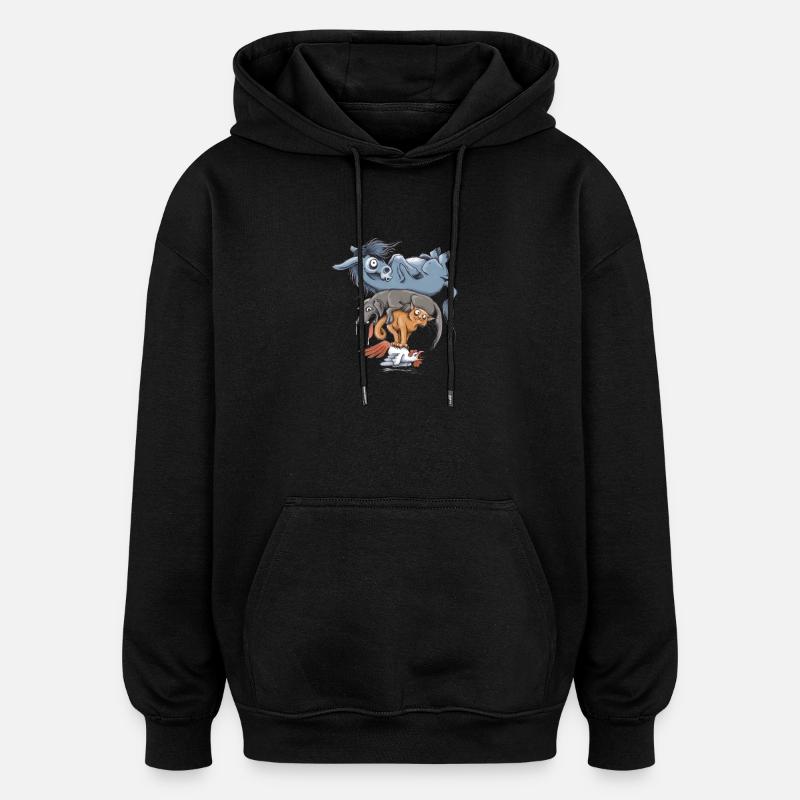 Vaut la peine d’essayer - Sweat à capuche oversize unisexe - noir