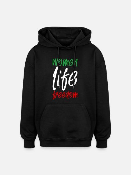 Women's Life Freedom - Oversized Unisex Hoodie - black