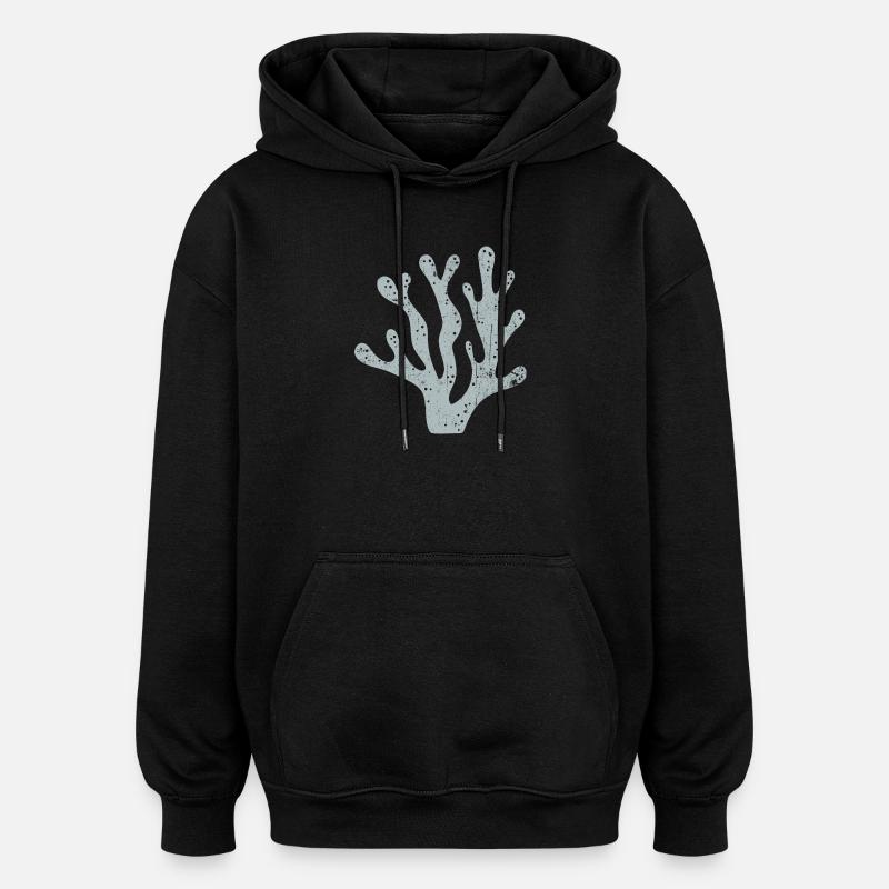 Silhouette corail azur - Sweat à capuche oversize unisexe - noir