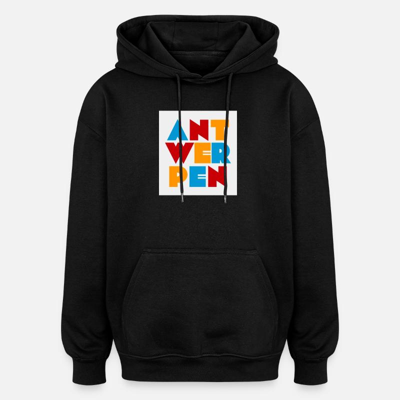 Antwerpen Belgien - Oversized Unisex Hoodie - Schwarz