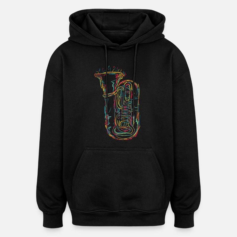 Tuba Sketch - Oversized Unisex Hoodie - black