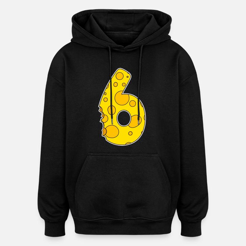 Graphique 6 - Sweat à capuche oversize unisexe - noir