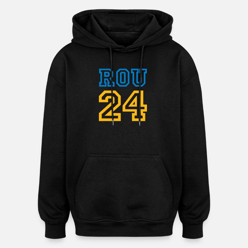 Roumanie Rumänien - Sweat à capuche oversize unisexe - noir