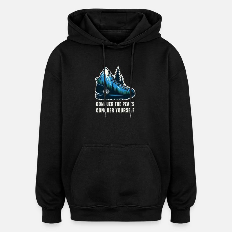Bergsteigen - Oversized Unisex Hoodie - Schwarz