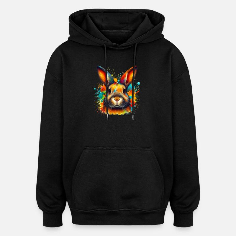 Rabbit - Oversized Unisex Hoodie - black