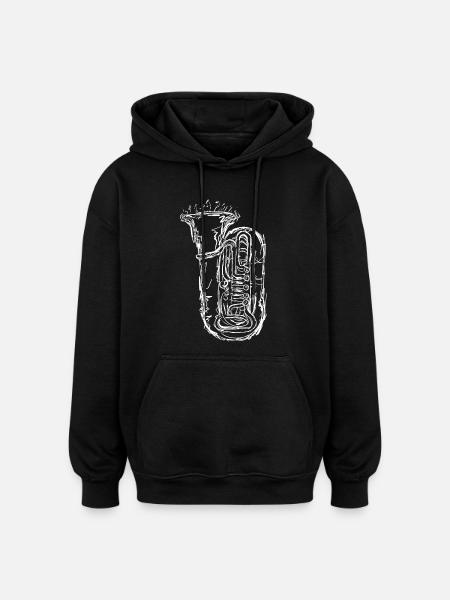 Tuba - Sweat à capuche oversize unisexe - noir