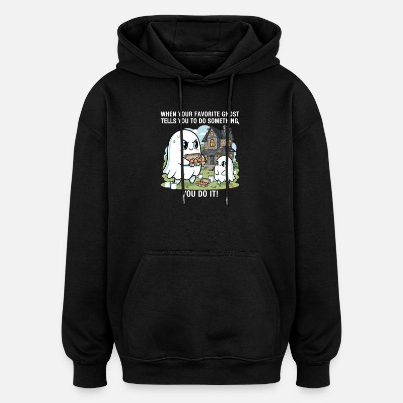 My favorite ghost - Oversized Unisex Hoodie - black