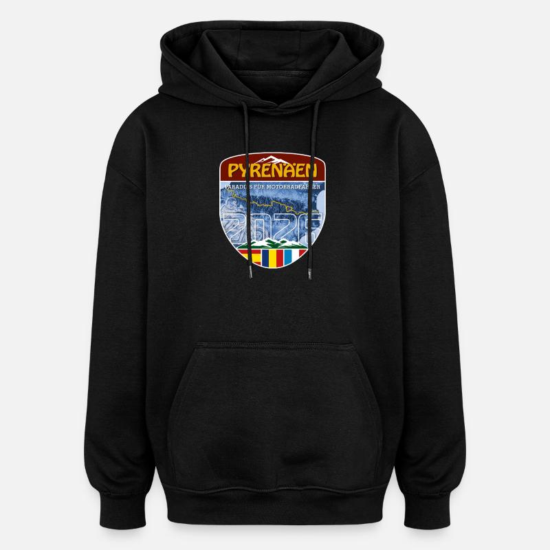 Pyrenäen 2026 | DE | Sticker - Oversized Unisex Hoodie - Schwarz