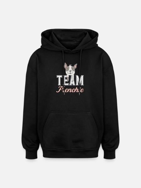 Team Frenchie – French Bulldog Fan - Oversized Unisex Hoodie - black