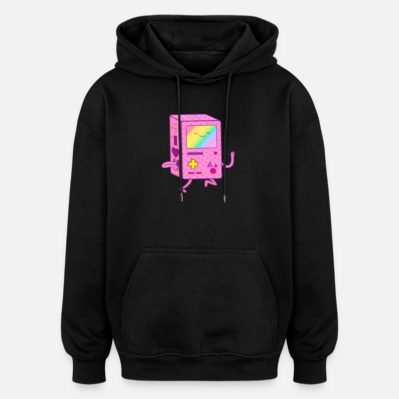 Tanzender Pinker Gaming Roboter - Oversized Unisex Hoodie - Schwarz