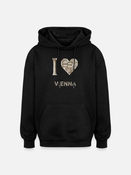 Vienne – Architecture monumentale - Sweat à capuche oversize unisexe - noir