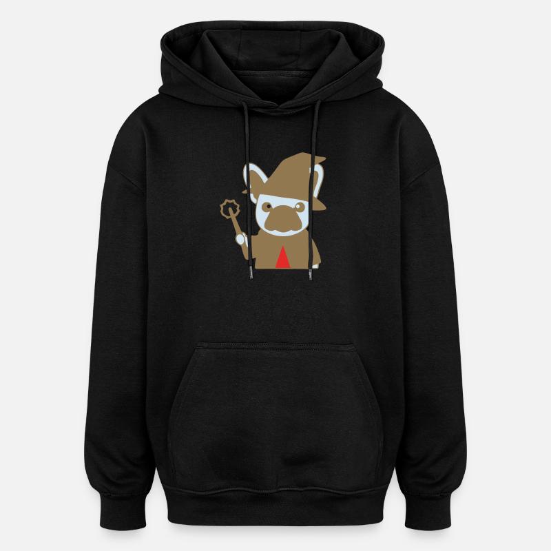 Frenchie Zauberer Magier Bunt - Oversized Unisex Hoodie - Schwarz
