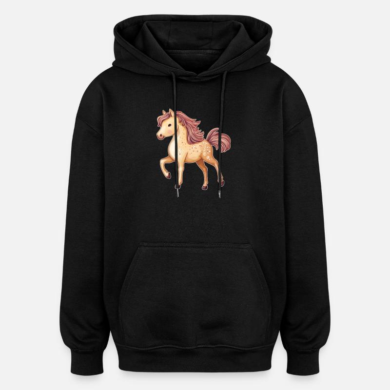 Niedliches Pferd - Oversized Unisex Hoodie - Schwarz