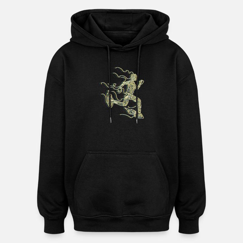 Stilisierter Rocket Runner - Oversized Unisex Hoodie - Schwarz
