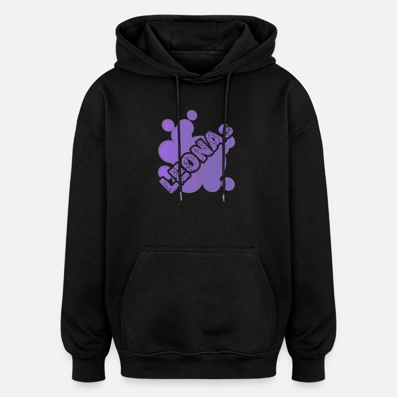 Leonas als Tier - Oversized Unisex Hoodie - Schwarz