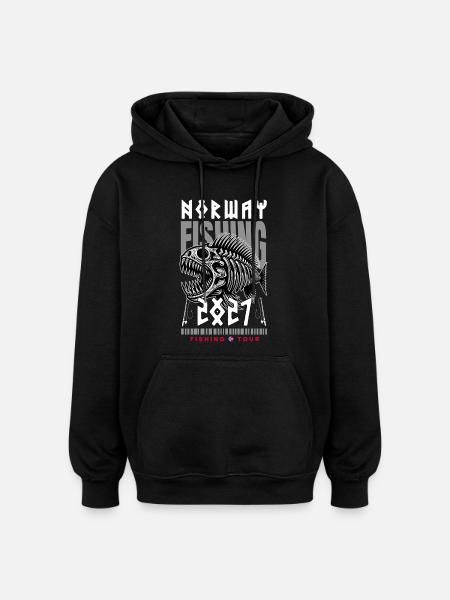 Norwegen 2027 Angeltour - Oversized Unisex Hoodie - Schwarz