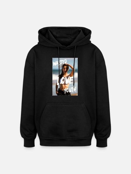 W*st*d Love Youth Beach Look - Oversized Unisex Hoodie - black