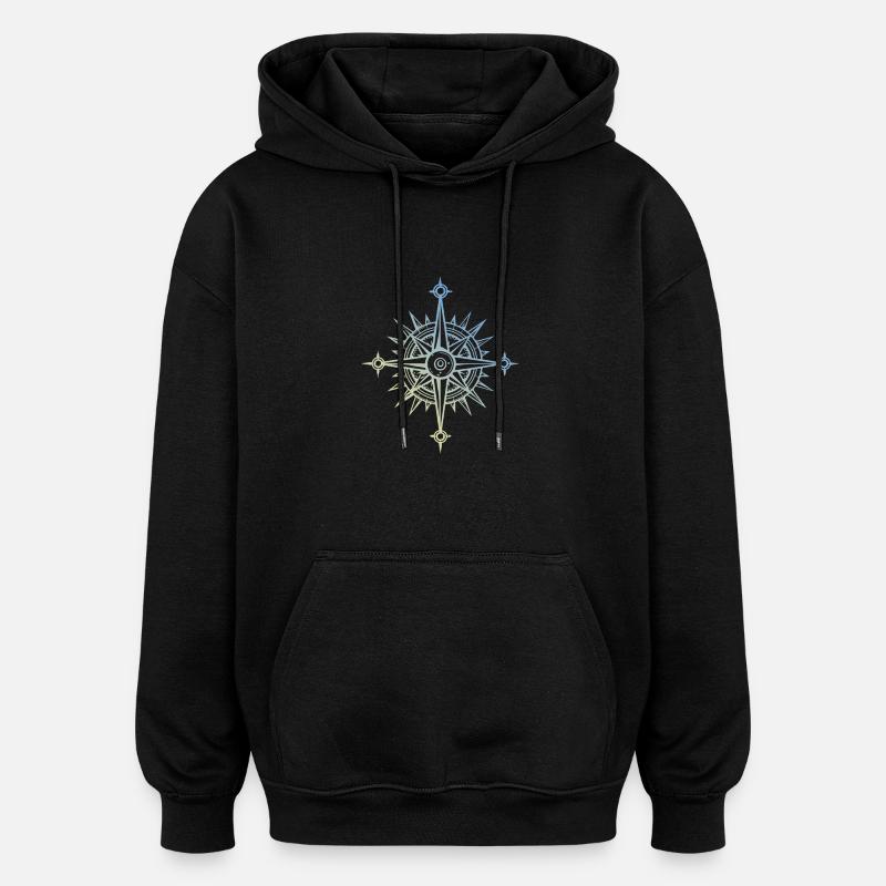 Compass icon - Oversized Unisex Hoodie - black