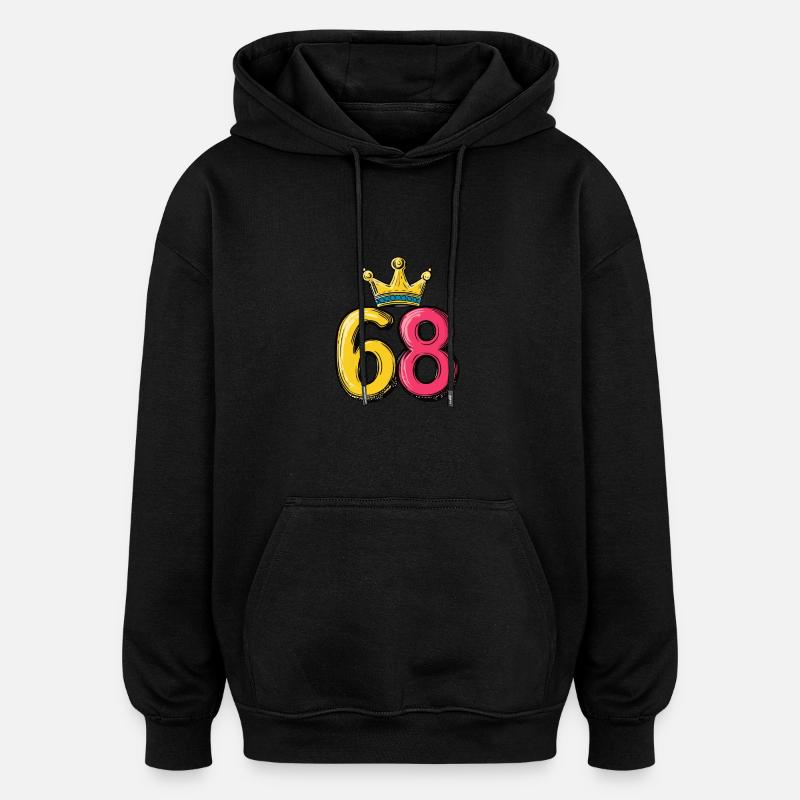 68 Number Jersey Crown - Oversized Unisex Hoodie - black