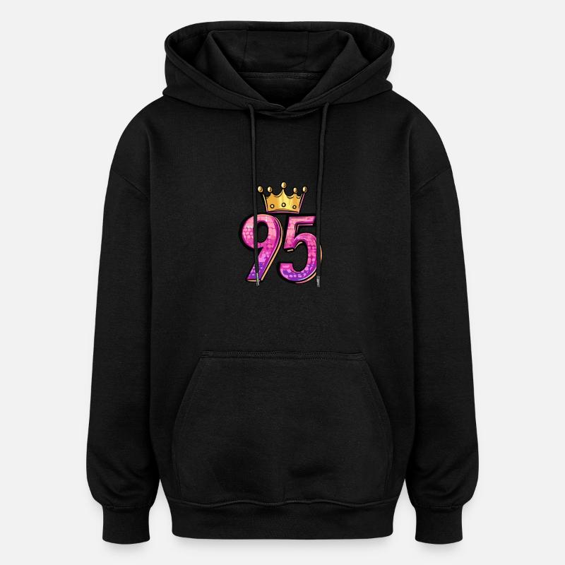 95 Numéro Jersey Couronne - Sweat à capuche oversize unisexe - noir