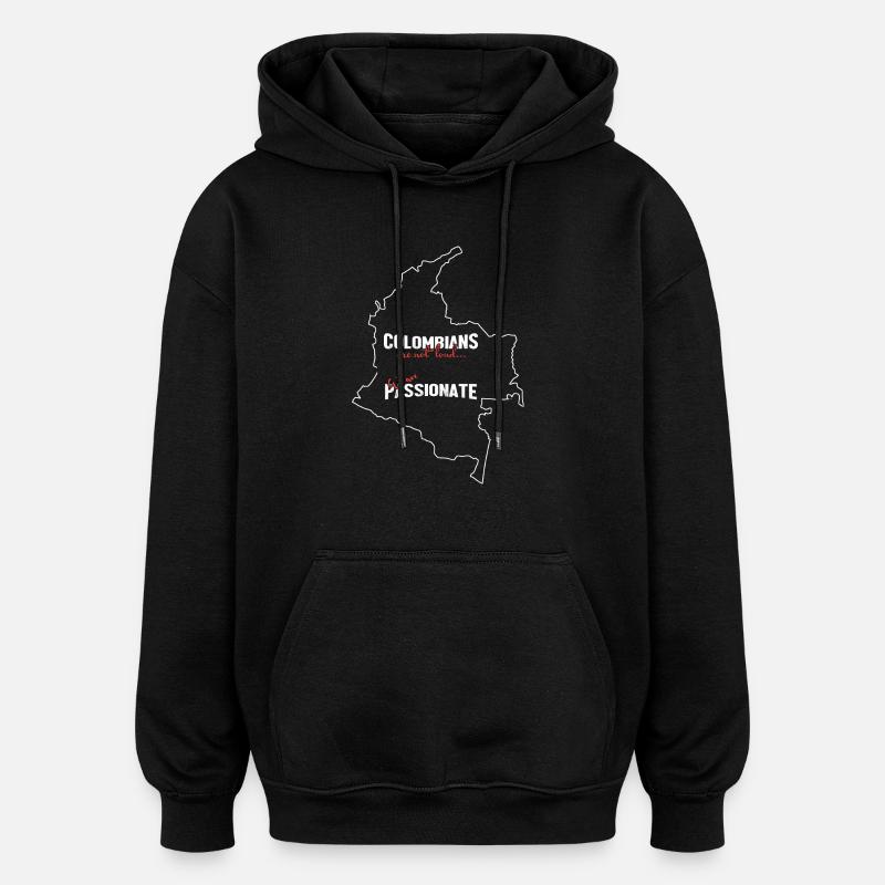 Colombie - Sweat à capuche oversize unisexe - noir