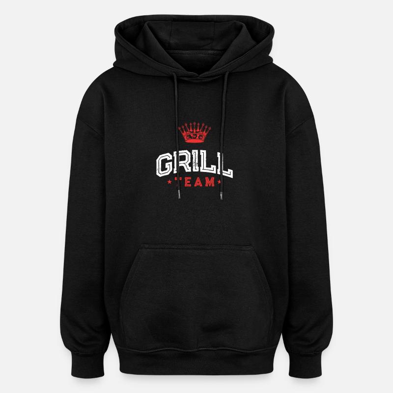 Équipe Grill - Sweat à capuche oversize unisexe - noir