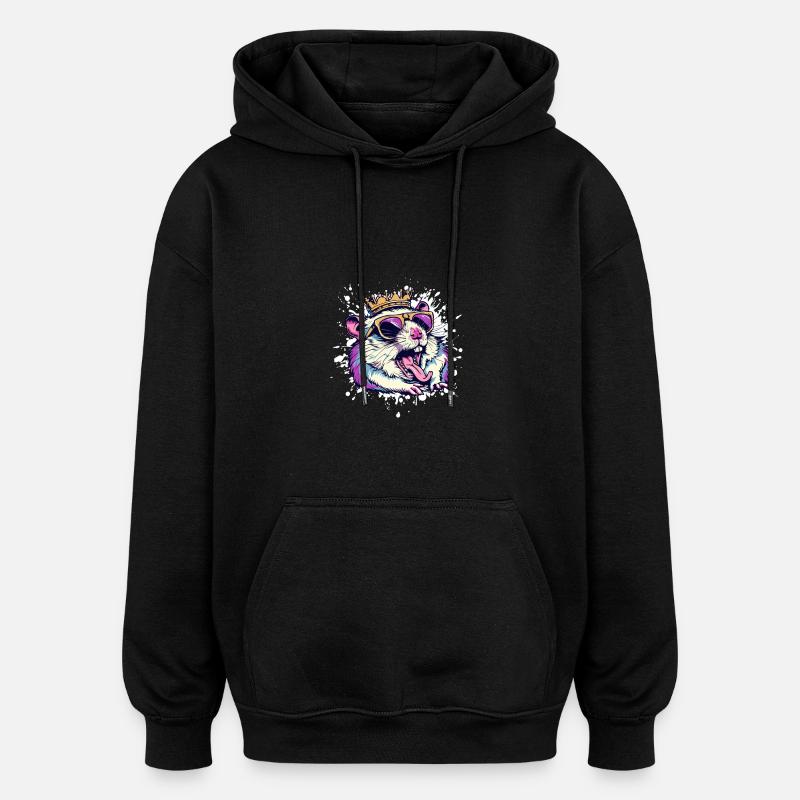 Hamster Funny - Oversized Unisex Hoodie - black