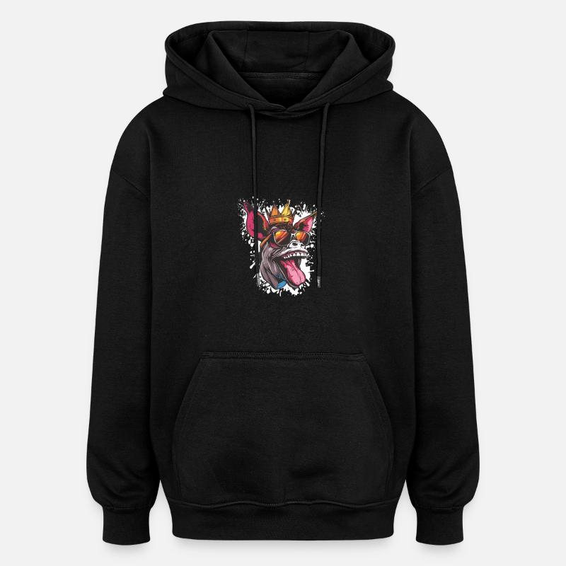 Âne Drôle - Sweat à capuche oversize unisexe - noir