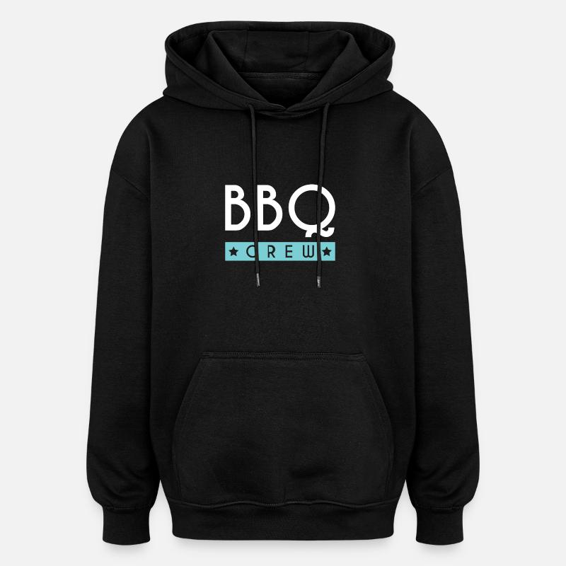 Bbq Crew - Oversized Unisex Hoodie - black