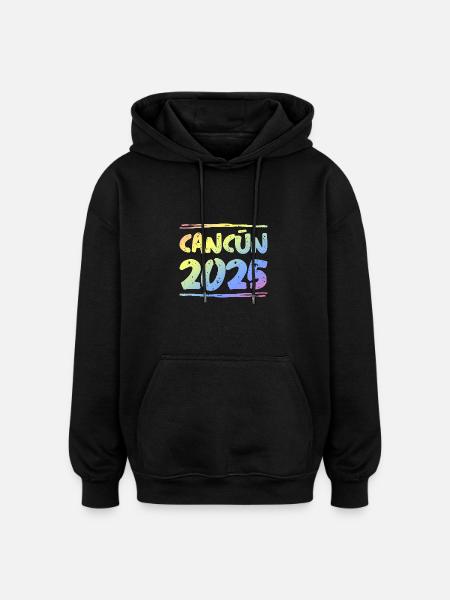 Cancun 2025 Bunt - Oversized Unisex Hoodie - Schwarz
