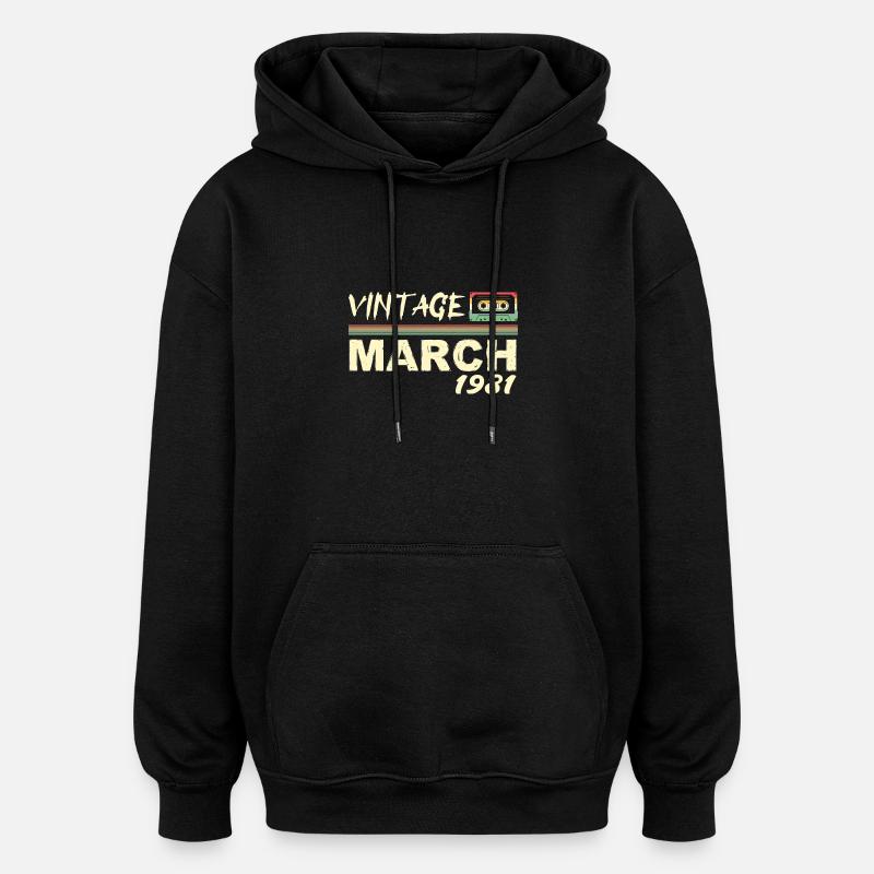 März 1981 - März 1981 - Oversized Unisex Hoodie - Schwarz