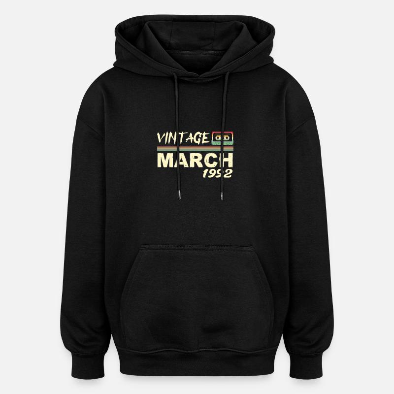 Mars 1992 - March 1992 - Sweat à capuche oversize unisexe - noir