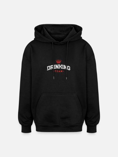 Drinking Team - Oversized Unisex Hoodie - black